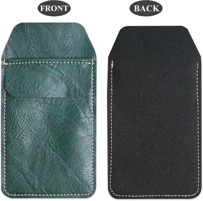 Haecsfl 2 Pieces PU Leather Pocket Protector,Pen Pouch Holder Organizer for Shirts, Lab Coats, Pants - Multi-Purpose - Holds Pens, Pointers, Pencils, and Notes(2-Dark Green) - Image 3
